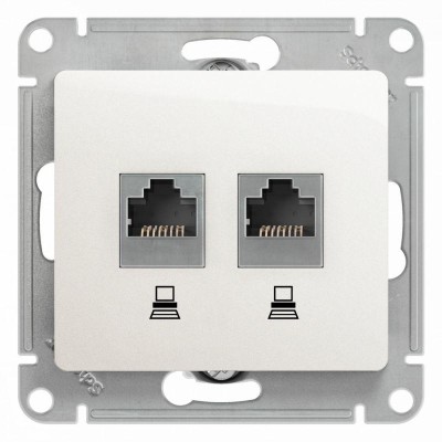 Розетка компьютерная 2-м Glossa RJ45 кат.5E механизм перламутр. SE GSL000685KK Розетка компьютерная 2-м Glossa RJ45 кат.5E механизм перламутр. SE GSL000685KK