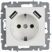 Розетка BRITE РЮш10-1-БрБ 16А с USB A+A 2.1А с заземл. защ. шторки механизм бел. IEK BR-R14-16-U21-D21-K01