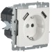Розетка BRITE РЮш10-1-БрБ 16А с USB A+A 2.1А с заземл. защ. шторки механизм бел. IEK BR-R14-16-U21-D21-K01