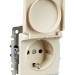 Розетка BRITE РСбш10-3-БрКр 16А IP20 с заземл. защ. шторки с крышкой механизм беж. IEK BR-R16-16-K10
