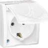 Розетка 1-м ОП Simon15 16А IP54 250В с заземл. с крышкой винт. клеммы бел. Simon 1594445-030