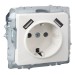 Розетка BRITE РЮш10-2-БрБ 16А с USB A+A 3.1А с заземл. защ. шторки механизм бел. IEK BR-R14-16-U21-D31-K01