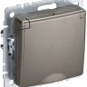Розетка BRITE РСбш10-3-БрШ 16А IP20 с заземл. защ. шторки с крышкой механизм шампань IEK BR-R16-16-K37
