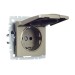 Розетка BRITE РСбш10-3-БрШ 16А IP20 с заземл. защ. шторки с крышкой механизм шампань IEK BR-R16-16-K37