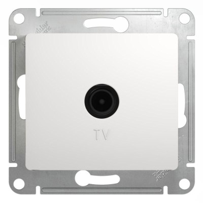 Розетка телевизионная проходная TV 1-м СП Glossa 4дБ механизм бел. SE GSL000192