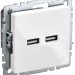 Розетка BRITE USB A+A 3.1А РЮ10-1-БрБ механизм бел. IEK BR-U21-D31-K01