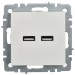 Розетка BRITE USB A+A 3.1А РЮ10-1-БрБ механизм бел. IEK BR-U21-D31-K01