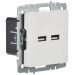 Розетка BRITE USB A+A 3.1А РЮ10-1-БрБ механизм бел. IEK BR-U21-D31-K01