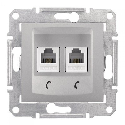 Розетка телефонная 2-м СП Sedna RJ11 механизм алюм. SchE SDN4201160 Розетка телефонная 2-м СП Sedna RJ11 механизм алюм. SchE SDN4201160