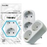 Разветвитель 2-м с заземл. 16А 250В IP20 полипропилен бел. TOKOV ELECTRIC TKL-S2Z-C01