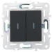 Выключатель проходной 2-кл. SKANDY 10А SK-V10G с индикацией графит IEK SK-V22-1-10-K53