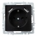 Розетка BRITE РЮш10-1-БрЧ 16А с USB A+A 2.1А с заземл. защ. шторки механизм черн. IEK BR-R14-16-U21-D21-K02