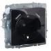 Розетка BRITE РЮш10-1-БрЧ 16А с USB A+A 2.1А с заземл. защ. шторки механизм черн. IEK BR-R14-16-U21-D21-K02
