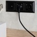 Розетка BRITE РЮш10-1-БрЧ 16А с USB A+A 2.1А с заземл. защ. шторки механизм черн. IEK BR-R14-16-U21-D21-K02