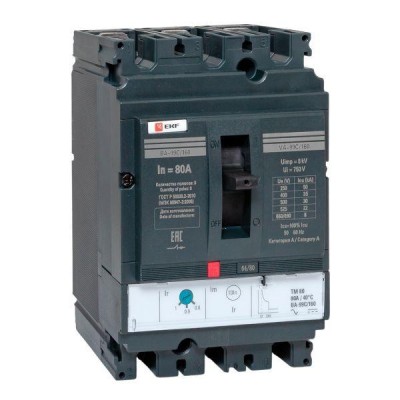 Выключатель автоматический 3п 160/80А 36кА ВА-99C Compact NS PROxima EKF mccb99C-160-80 Выключатель автоматический 3п 160/80А 36кА ВА-99C Compact NS PROxima EKF mccb99C-160-80