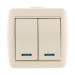 Выключатель 2-кл. ОП Nata 10А IP20 с подсветкой крем. LEZARD 710-0300-112