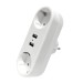 Разветвитель 2-м плоский с заземл.16А 2USB А+А 2.4А 3500Вт бел. DOMTOK 2732