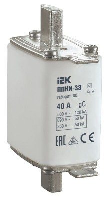 Вставка плавкая ППНИ-33 40А габарит 00 IEK DPP10-040