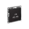 Розетка USB AtlasDesign тип A+A 5В 1х2.1А 2х1.05А механизм карбон SE ATN001033