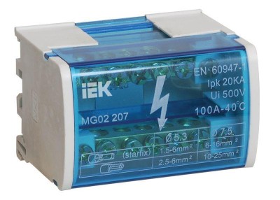 Шина на DIN-рейку в корпусе (кросс-модуль) ШНК 2х7 L+PEN IEK YND10-2-07-100 Шина на DIN-рейку в корпусе (кросс-модуль) ШНК 2х7 L+PEN IEK YND10-2-07-100