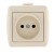 Розетка 1-м ОП Nata 16А IP20 без заземл. керамика крем. LEZARD 710-0300-121