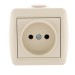 Розетка 1-м ОП Nata 16А IP20 без заземл. керамика крем. LEZARD 710-0300-121