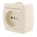 Розетка 1-м ОП Nata 16А IP20 без заземл. керамика крем. LEZARD 710-0300-121