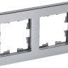 Рамка 2-м BRITE РУ-2-1-БрА металл алюм. IEK BR-M22-M-K47