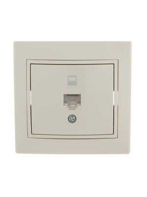 Розетка компьютерная 1-м СП Mira RJ45 крем./крем.. LEZARD 701-0303-139