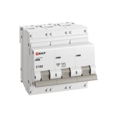 Выключатель автоматический модульный 3п C 100А 10кА ВА 47-100 PROxima EKF mcb47100-3-100C-pro Выключатель автоматический модульный 3п C 100А 10кА ВА 47-100 PROxima EKF mcb47100-3-100C-pro