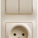 Блок комбинированный Glossa (розетка + 2-кл. выкл.) беж. SE GSL000272
