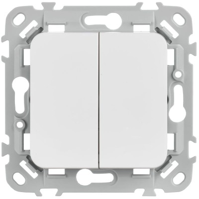 Выключатель проходной 2-кл. СП FLITE ВС62-1-0-ФлБ 10А механизм бел. IEK FI-V22-0-10-1-K01