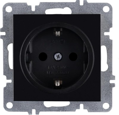 Розетка 1-м СП LAVIN/KAREN 16А IP20 с заземл. механизм черн. ARVIA 50 07 2000 217
