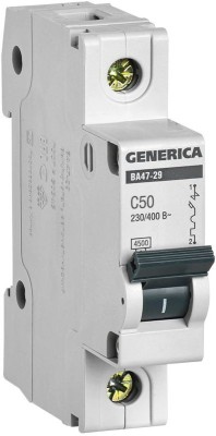 Выключатель автоматический модульный 1п C 50А 4.5кА ВА47-29 GENERICA MVA25-1-050-C Выключатель автоматический модульный 1п C 50А 4.5кА ВА47-29 GENERICA MVA25-1-050-C