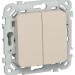 Выключатель проходной 2-кл. СП FLITE ВС62-1-0-ФлЛ 10А механизм льняной IEK FI-V22-0-10-1-K88
