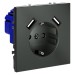 Розетка 1-м СП S70 16А с USB A+A с заземл. защ. шторки механизм титан Voltum VLS040406