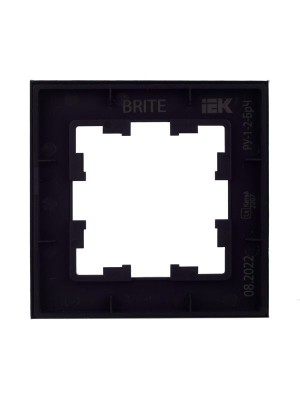 Рамка 1-м BRITE РУ-1-2-БрЧ стекло черн. IEK BR-M12-G-K02