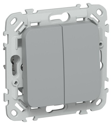 Выключатель проходной 2-кл. СП FLITE ВС62-1-0-ФлС 10А механизм сер. IEK FI-V22-0-10-1-K03