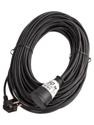 Удлинитель-шнур 1х50м 10А IP44 3500Вт 220-350В КГ 2х1.0мм каучук КОСМОС YSHKsm50m-1g(10A)KG