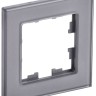 Рамка 1-м BRITE РУ-1-2-БрСе стекло сер. IEK BR-M12-G-K03