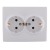 Розетка 2-м СП Karina с заземл. термопласт бел. LEZARD 707-0200-127B