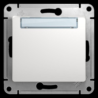 Механизм кнопки нажимной 1-кл. СП Glossa 10А IP20 (сх. 1) с табличкой бел. SchE GSL000119
