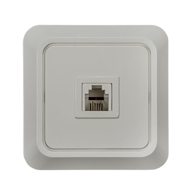 Розетка телефонная 1-м СП Bolleto 7034 16А IP20 бел. ASD / IN HOME 4690612000398