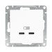 Розетка 2-м СП Эпика USB-C механизм бел. EKF UP1-SOW-2USBC